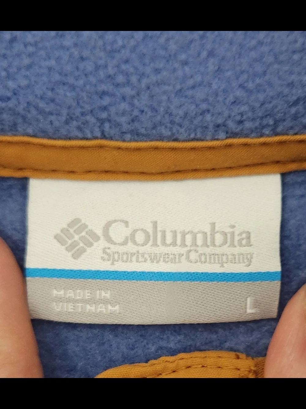 Columbia Sweater Womens Lg Blue Fleece Snap Neck Colorblock XL0359 Pullover - Picture 4 of 4